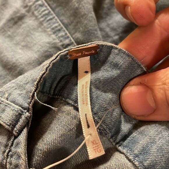 Free People Sami Point Collar Mini Denim Dress - Picture 12 of 13